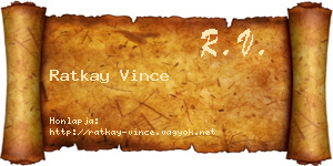Ratkay Vince névjegykártya